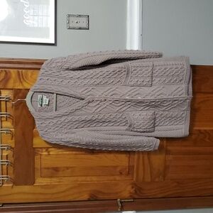 Aran Crafts Women's Cardigan in Light Gray
